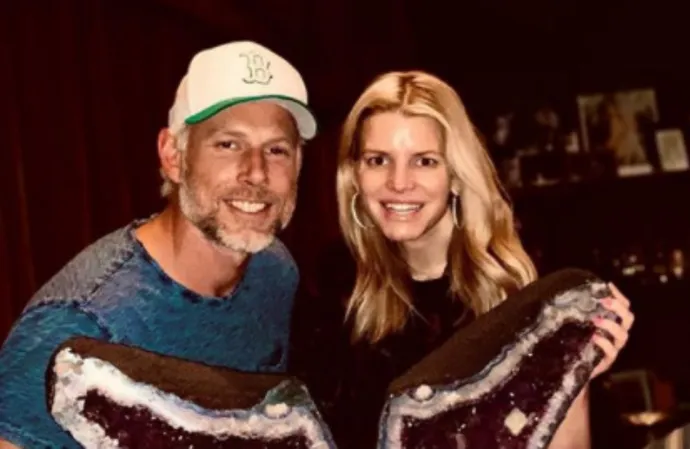 Jessica Simpson has revealed one of her kids walked in while she was getting intimate with Eric Johnson