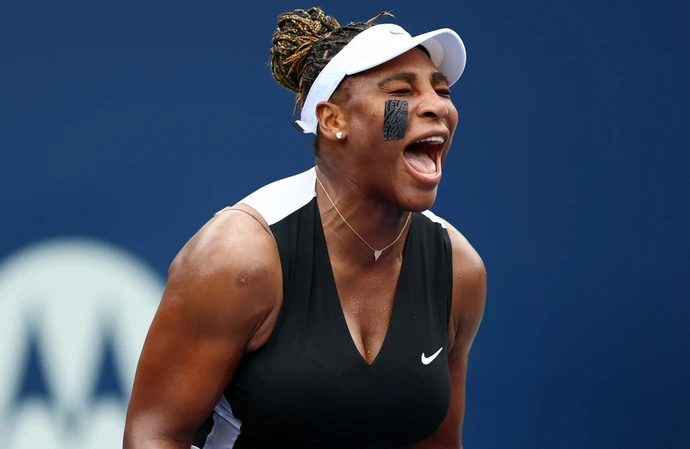 Serena Williams on the tennis court