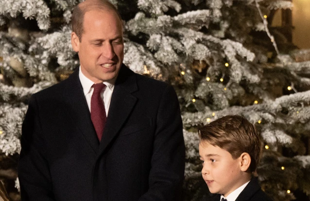 William, Prince of Wales and Prince George went to a football match