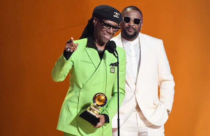 Nile Rodgers and The-Dream accept Beyonce's Grammy