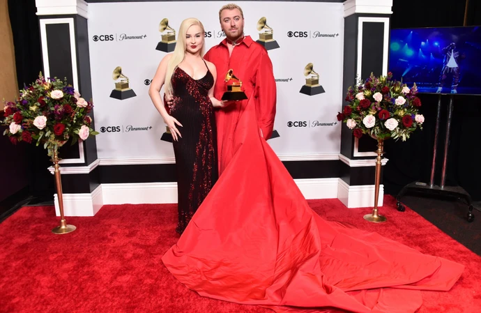Kim Petras and Sam Smith at the Grammys