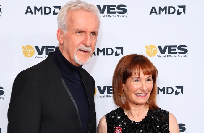 James Cameron honoured Gale Anne Hurd at the event