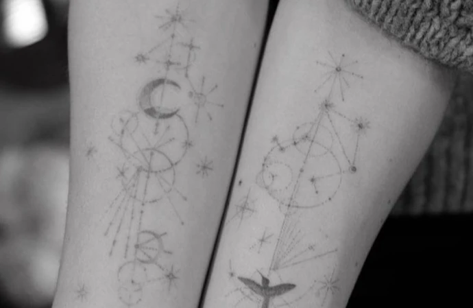 Olivia Wilde has had constellation tattoos on both forearms in tribute to her children