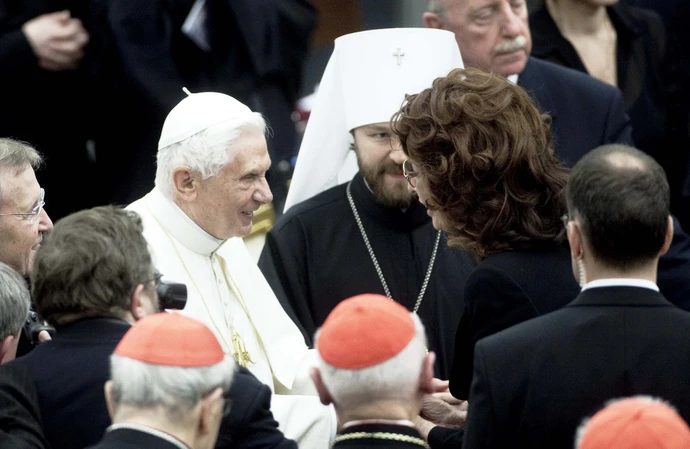 Sophia Loren i Benedykt XVI