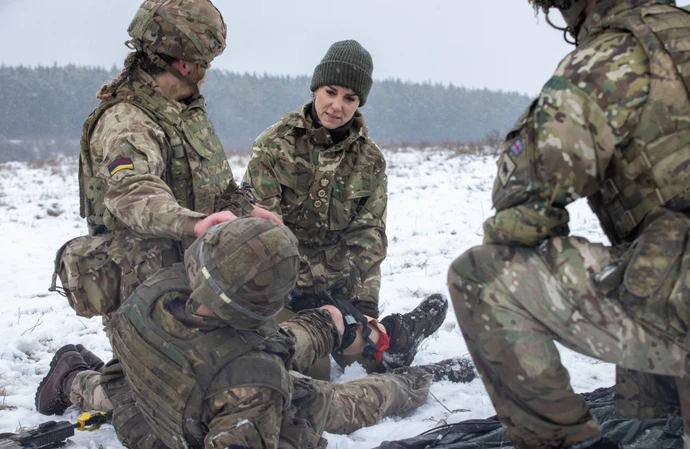 The Princess of Wales took part in a first aid exercise