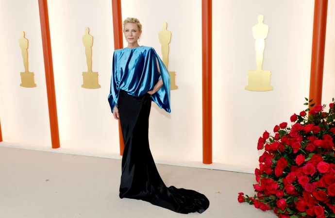 Cate Blanchett wore a blue ribbon to the Oscars