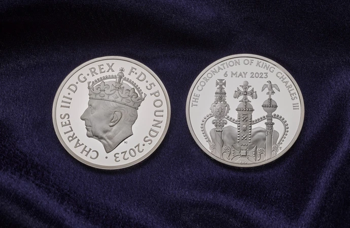 A commemorative coronation £5 coin