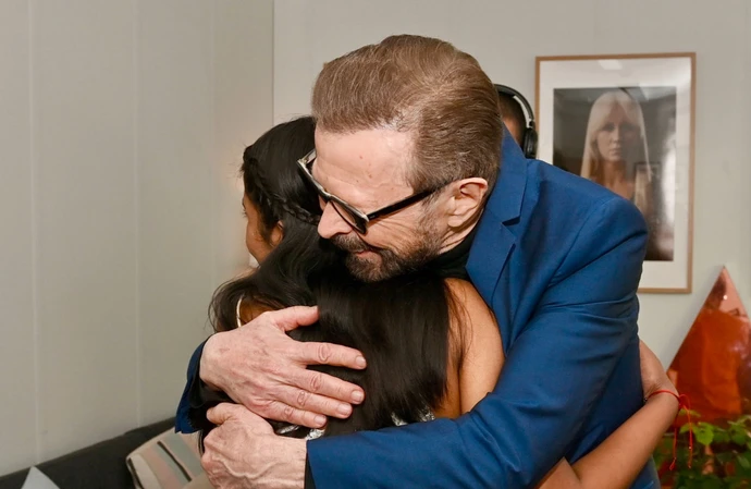 Bjorn greeted ABBA's millionth ABBA Voyage attendee at the ABBA Arena