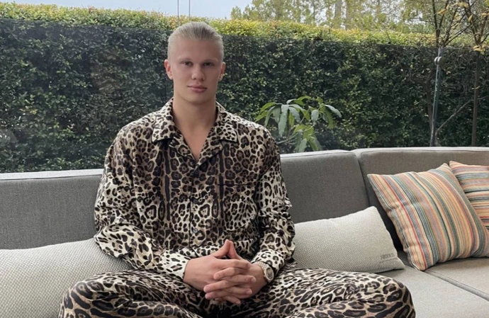 Erling Haaland has a penchant for pyjamas (c) Instagram