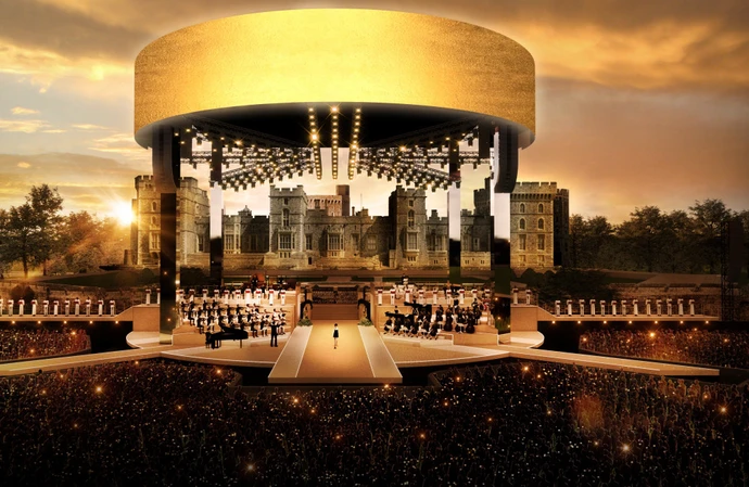 Stars will perform on a round bandstand-style stage with epic visuals and projections