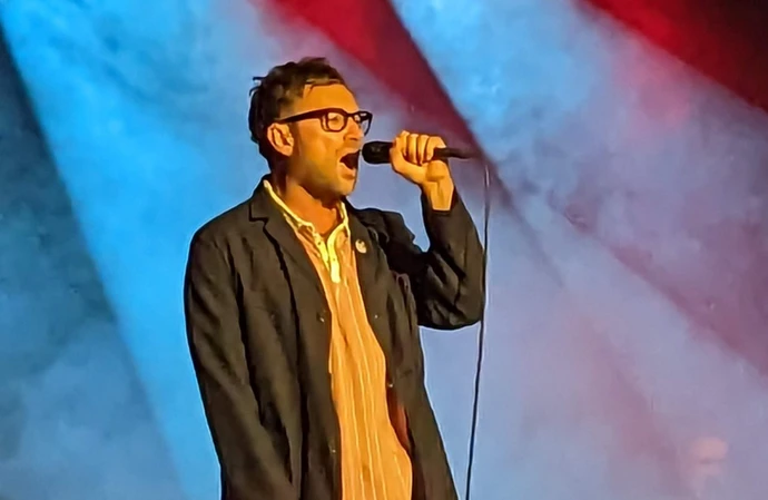 Damon Albarn on stage in Eastbourne