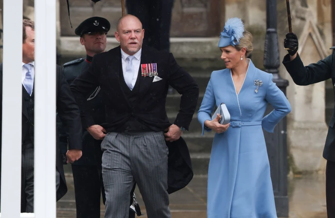 Mike and Zara Tindall sat next to Princess Anne's son Peter Phillips