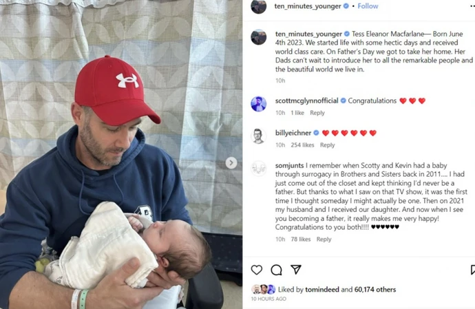 Luke Macfarlane is a dad for first time - Instagram-Luke Macfarlane