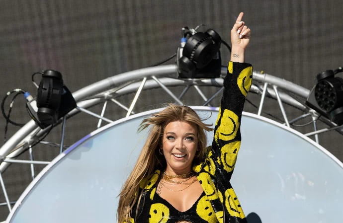 Becky Hill suffered a wardrobe malfunction at Glastonbury