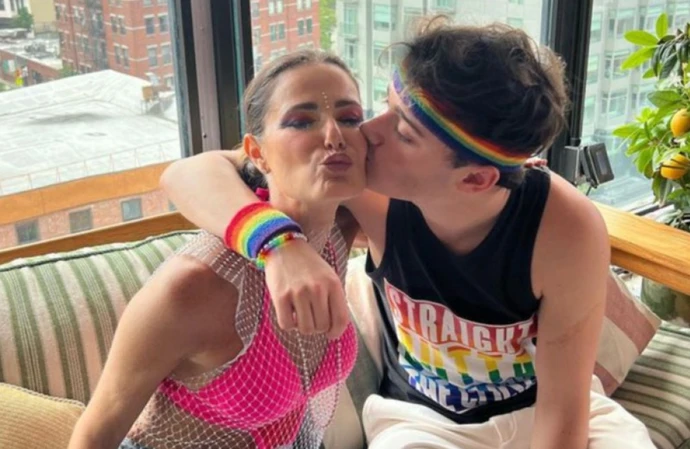 Noah Schnapp and his mum Karine celebrate Pride