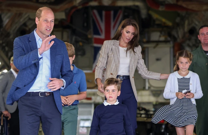 The Prince and Princess of Wales with their children at RIAT