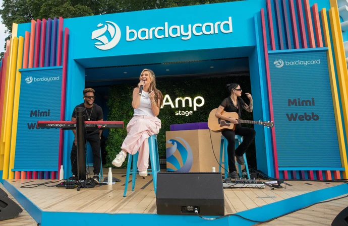 Mimi Webb performed on Barclaycard's Amp Stage