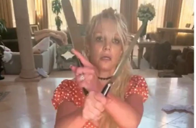 Britney Spears danced round with knives in a new Instagram post