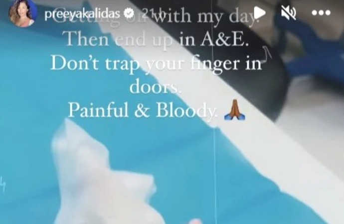 Preeya Kalidas rushed to hospital with 'painful and bloody' injury - Instagram-PreeyaKalidas