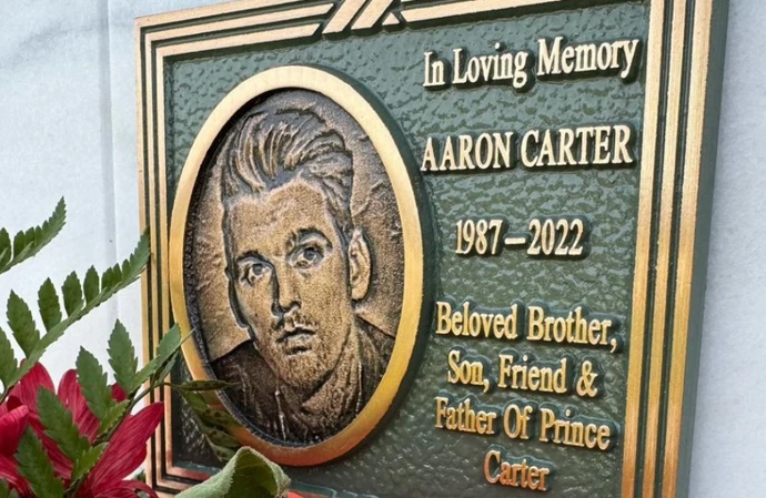 Aaron Carter has been honoured nearly a year after his death by having his portrait placed at Forest Lawn cemetery