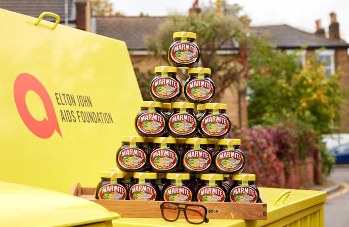 Sir Elton John has teamed up with Marmite again