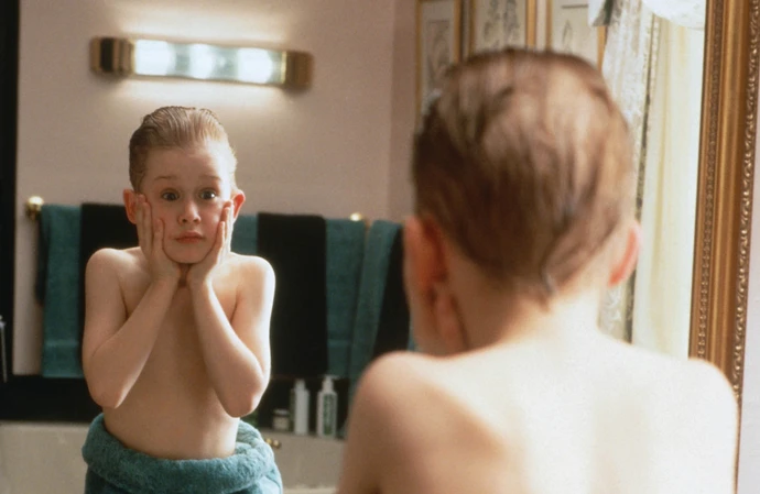 Macaulay improvised the 'Home Alone' bathroom expression 