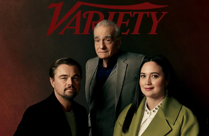Leonardo DiCaprio, Martin Scorsese and Lily Gladstone cover Variety (c) Art Schreiber