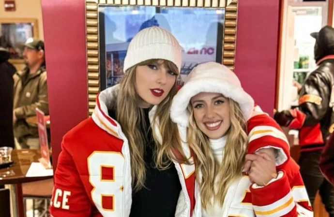 Taylor Swift and Brittany Mahomes in Kristin Juszczyk's jackets