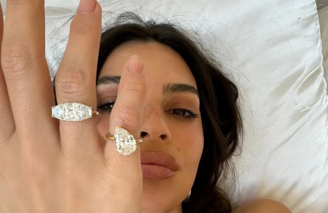 Emily Ratajkowski has confirmed she used her engagement band to make her two new ‘divorce rings’ – and says they were inspired by one of Rihanna’s toe rings