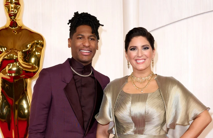 Jon Batiste and Suleika Jaouad Batiste at the 2024 Academy Awards