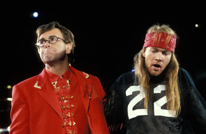 Elton performed with Axl Rose and Queen at the Freddie Mercury Tribute Concert