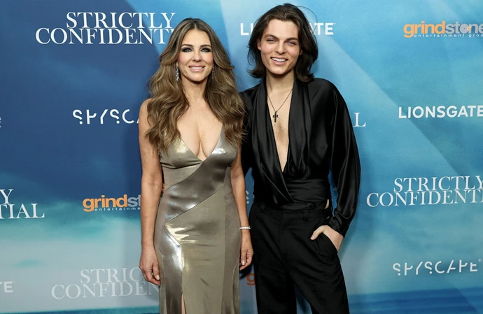 Elizabeth Hurley was directed by her son Damian in the new movie Strictly Confidential