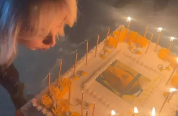 Sabrina Carpenter had a Leonardo DiCaprio-themed birthday cake (c) Instagram