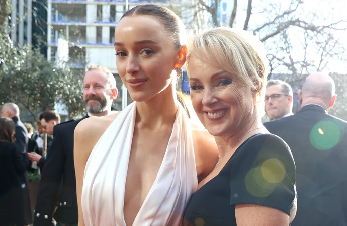 Phoebe Dynevor and her mother Sally