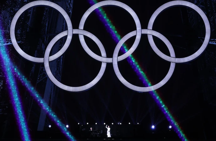 Celine Dion at the opening ceremony