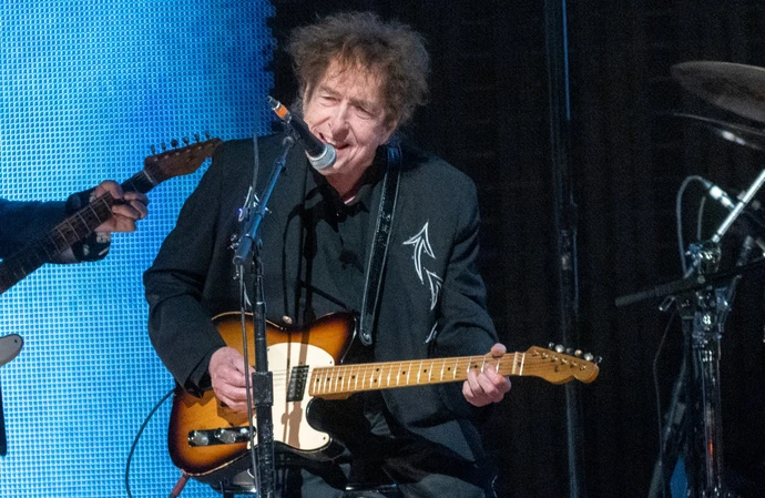 Bob Dylan performing at Farm Aid in Noblesville, Indiana