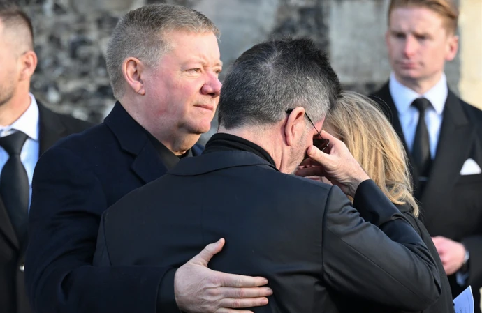 Simon Cowell was comforted by Liam Payne’s heartbroken parents Geoff and Karen at the late singer’s funeral