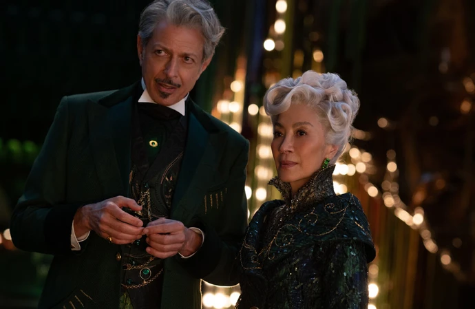 Jeff Goldblum as the Wonderful Wizard of Oz in Wicked with Michelle Yeoh as Madame Morrible