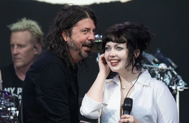 Dave and Violet Grohl at Glastonbury