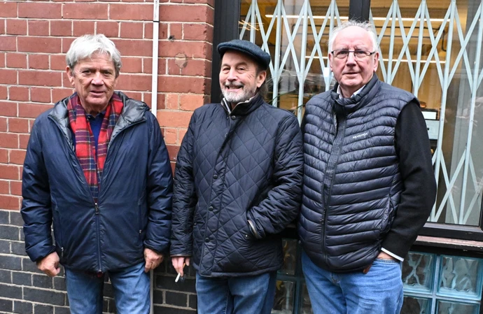 Mike Stock, Matt Aitken, and Pete Waterman at their Blue Plaque unveiling in London