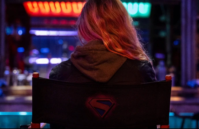 Milly Alcock on the set of Supergirl © X