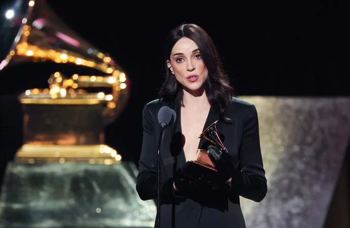 St. Vincent accepting her Grammy Award