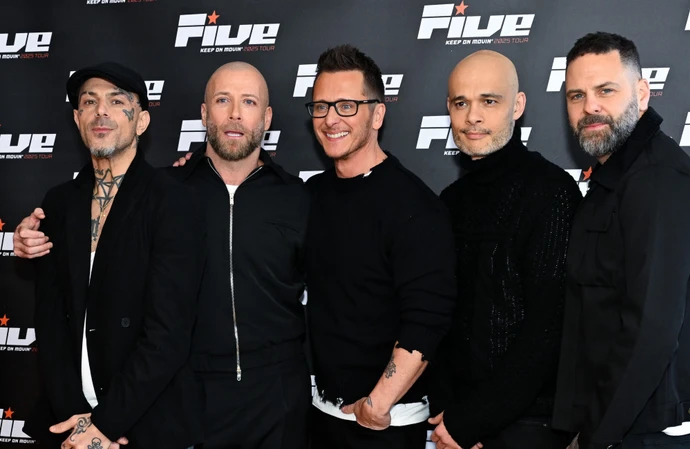 Five at the launch of their reunion tour in London