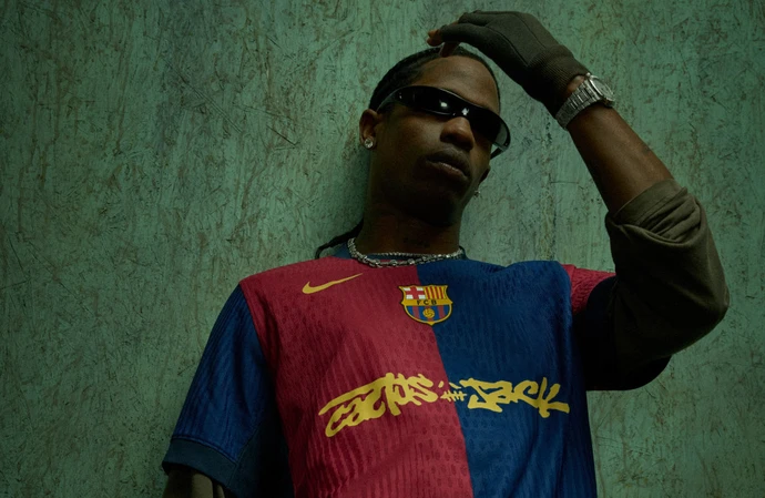 Travis Scott will feature on Barcelona's kit for El Clasico