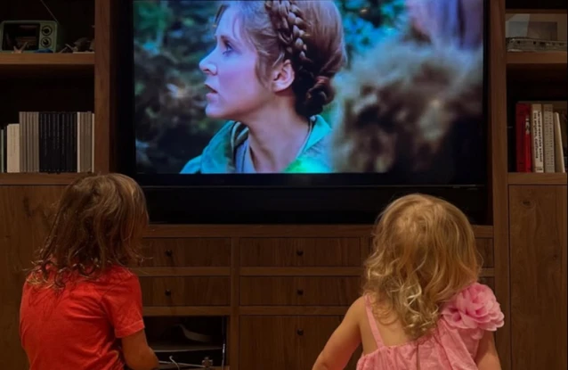 Billie Lourd's children watched their late grandmother Carrie Fisher in Star Wars to mark Star Wars Day
