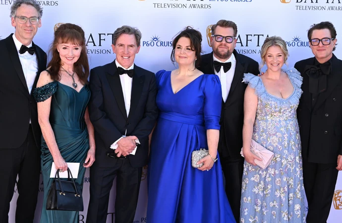 Ruth Jones with her co-stars at the TV Baftas