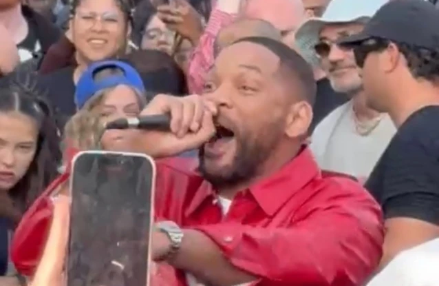 Will Smith performing in London