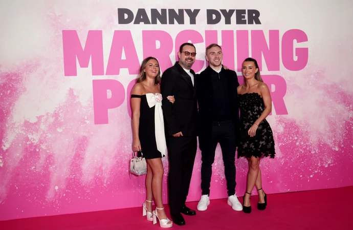 Sunnie Jo Dyer, Danny Dyer, Jarrod Bowen and Dani Dyer at Marching Powder premiere in London