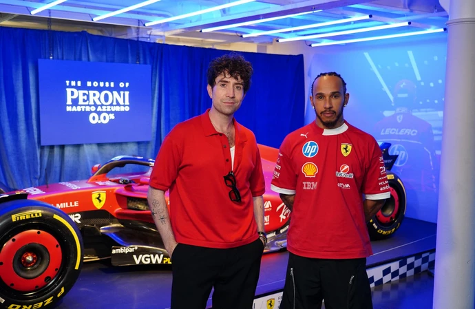 Nick Grimshaw and Lewis Hamilton at The House of Peroni Nastro Azzurro 0.0