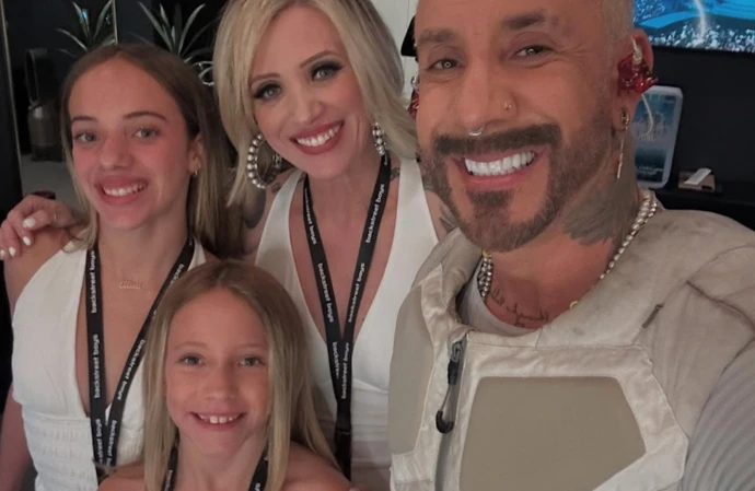 AJ McLean with estranged wife Rochelle and daughters Elliot and Lyric